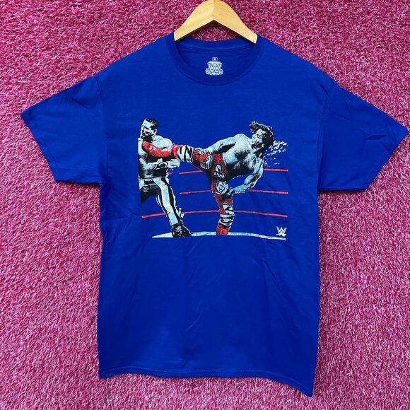 WWE Shawn Michaels The Heartbreak Kid HBK Sweet Chin Music Kick T-Shirt Medium - Picture 1 of 4